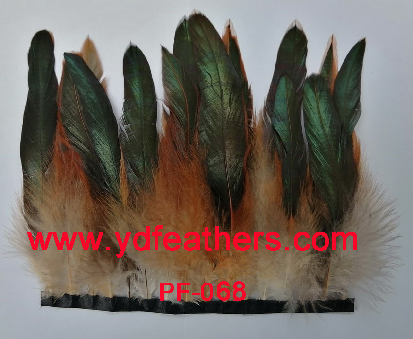 Half-Bronze Rooster/Coque/Cock Tail Feather Fringe/Trim 15-20cm