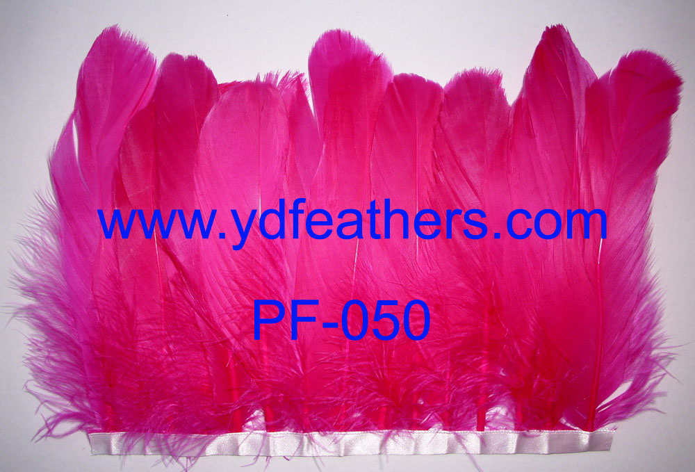 PF-050(Goose Nagoires Feather Fringe/Trim Dyed Pink) )