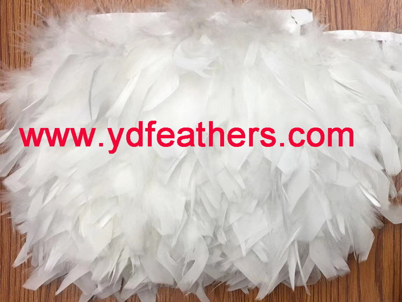 Stripped Turkey Feather Fringe/Trim Dyed Bleached