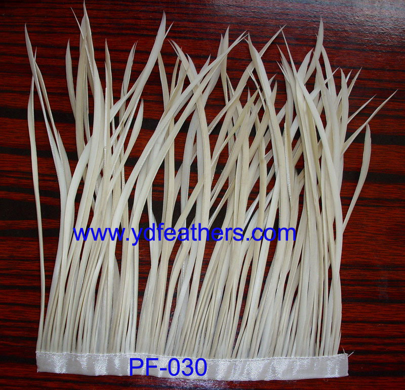 PF-030(white stripped goose biots fringe)