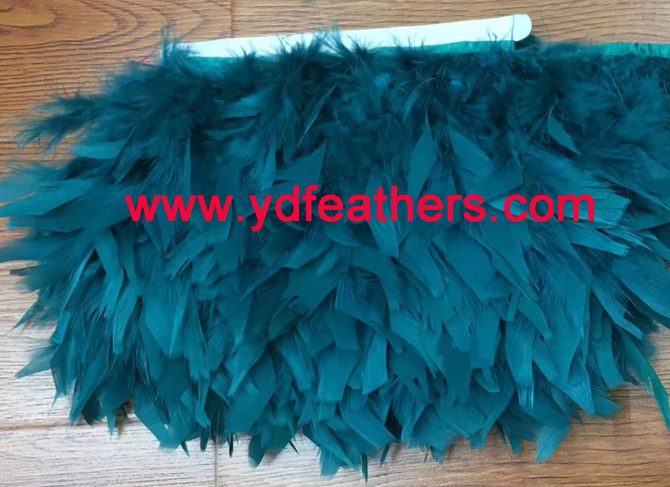 Dyed stripped turkey feather fringe